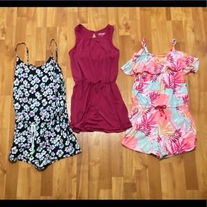 Set of 3 Girl’s Rompers (L)